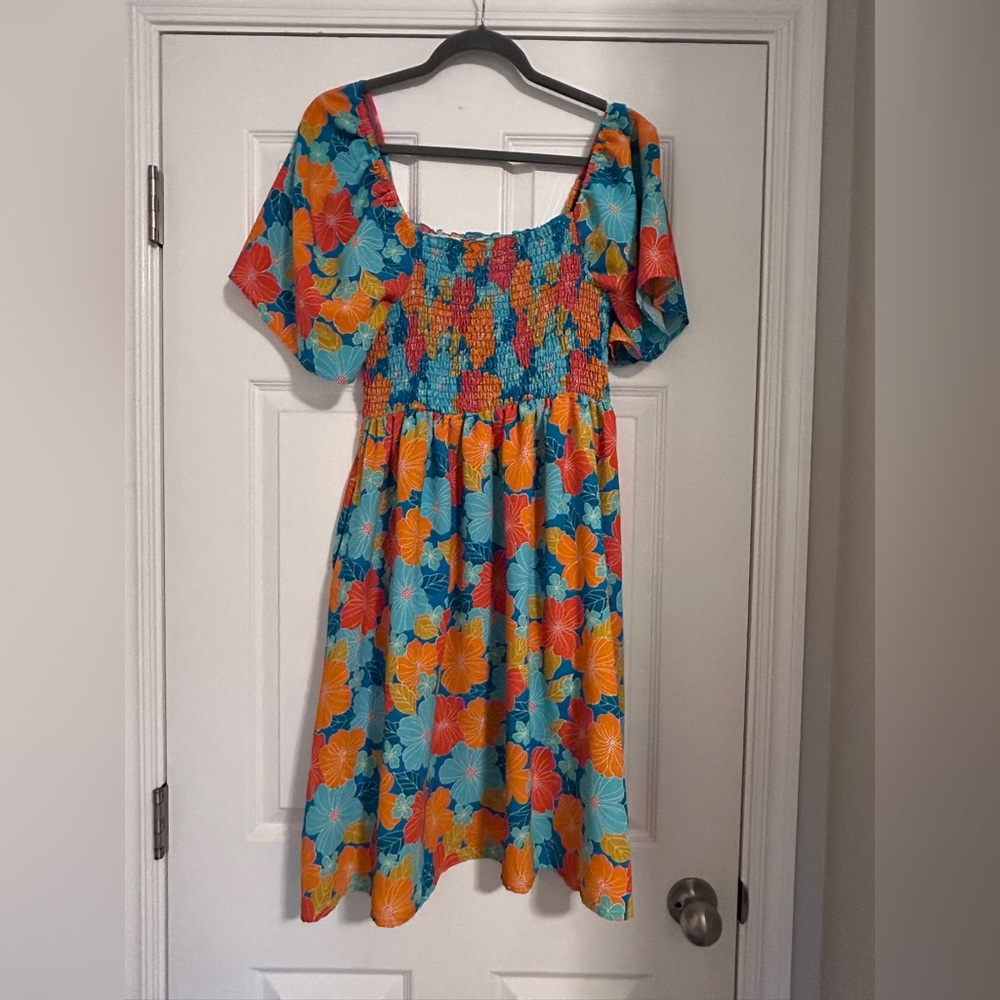 Colorful Floral Casual Dress